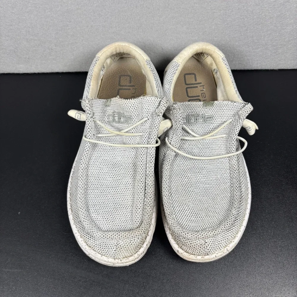 HeyDude Wally Sox Men's Size 10 Stone White Gray Slip On Casual Shoes
